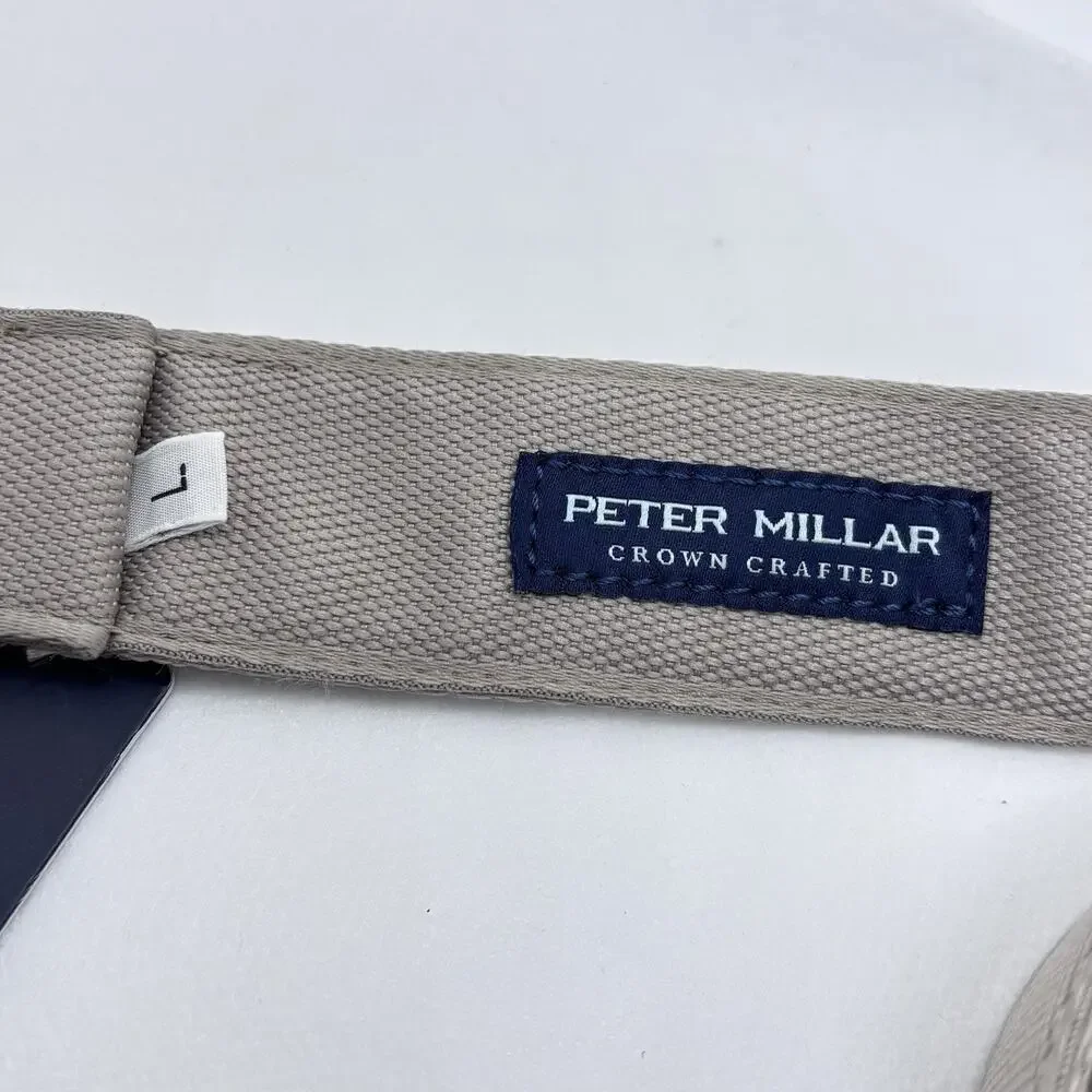 Peter Millar Crown Crafted Canvas Ring Belt Casual Golf Khaki Sz L